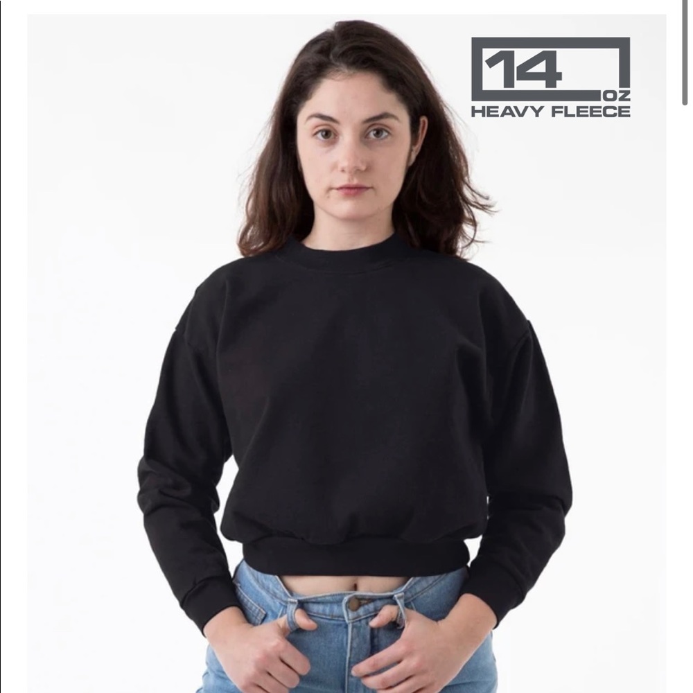 los angeles apparel Cropped Mock Neck Pullover